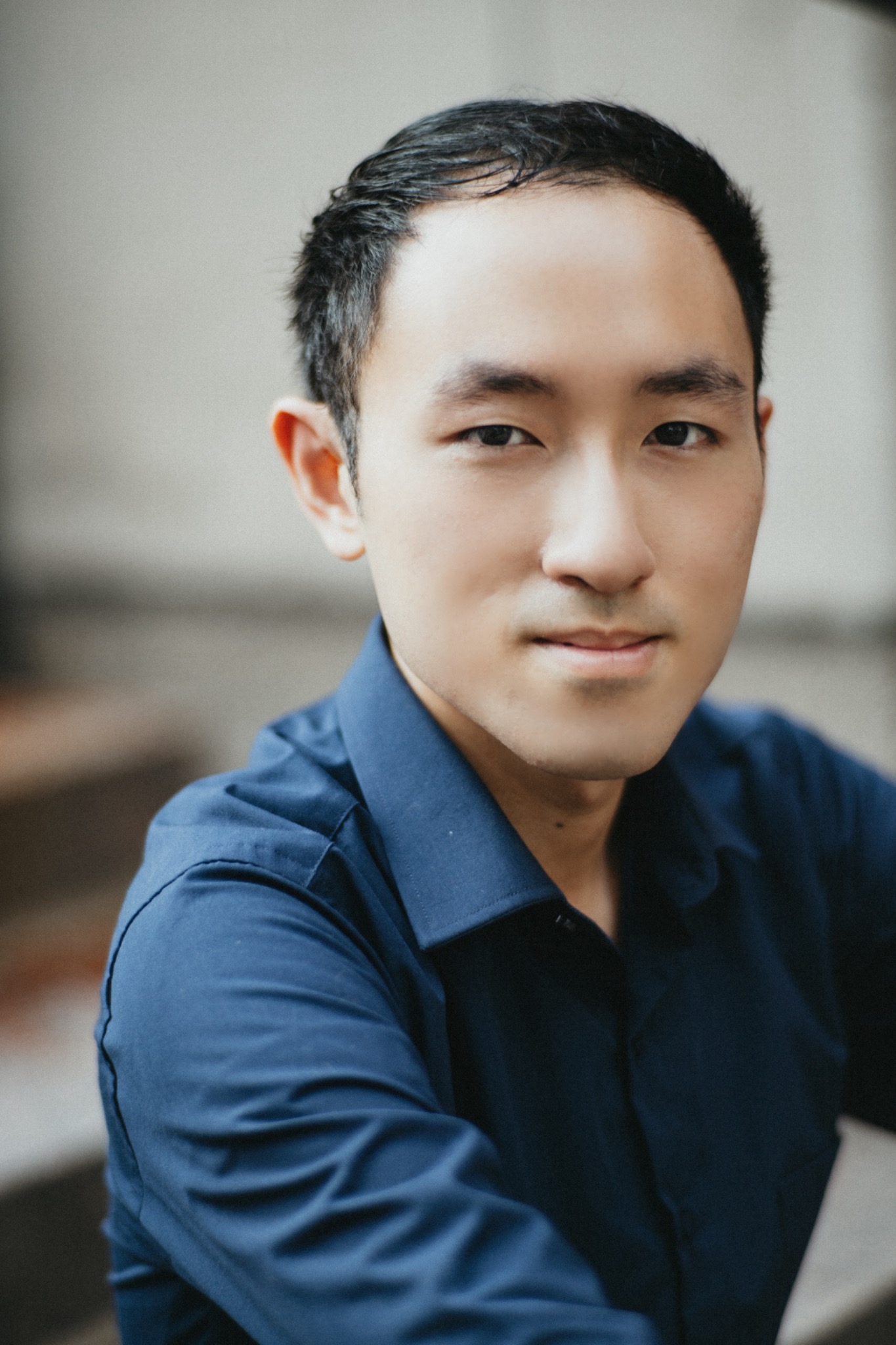 Haniel Anugerah portrait in a blue shirt